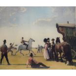 After Alfred John Munnings - Coloured lithographic print - 'Gypsy Life', 48cm x 60cm, framed and