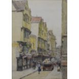 William Holt Yates Titcombe (1859-1930) - Pencil and watercolour - 'St Mary le Port Street Bristol