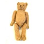 Vintage golden mohair teddy bear, 23cm high Condition: Loss of mohair patches in various places.