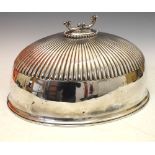 Large late 19th Century silver-plated oval meat cover, probably by Mappin & Webb, stamped M&W 4073