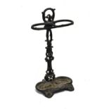 Cast iron stick stand, 59cm high Condition: **Due to current lockdown conditions, bidders are unable