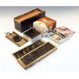 19th Century magic lantern kaleidoscope slide with crank handle, together with a collection of