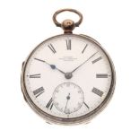 Local Interest - Faller, Broad Street, Bristol - Silver-cased open face pocket watch, white Roman