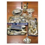 Quantity of silver plated items including Royal Doulton seriesware sugar shaker with plated top,