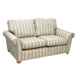 TR Hayes Ltd 'Falmouth' duck egg ticking stripe two seater sofa bed and two armchairs Condition: **