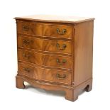 Reproduction serpentine front chest of drawers, 75cm wide x 79cm high x 47cm deep Condition: There