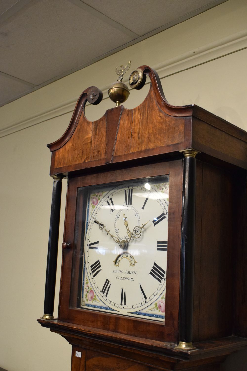 Early 19th Century oak and mahogany cased 30-hour painted dial longcase clock, David Smith, - Image 6 of 9