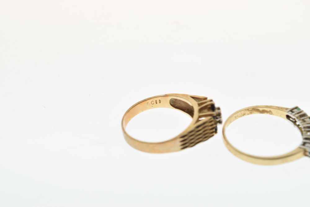 Two 9ct gold dress rings, together with a third yellow metal ring stamped 9ct, 6.8g gross approx (3) - Image 6 of 8