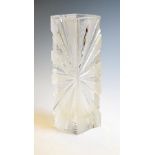 Baccarat Klein square shaped vase, 21cm high Condition: Potential small chip to one corner at