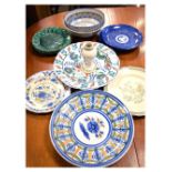Small quantity of Mediterranean style ceramics to include maiolica, faience, modern Iznik etc,