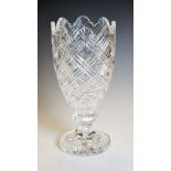 Waterford crystal cut glass vase, etched mark to base, 34cm high Condition: **Due to current