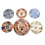 Group of six assorted Japanese dishes, the largest 30cm diameter Condition: Some with minor edge