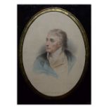 19th Century oval print of Francis Bartolozzi by Scriven, engraved by Vendramini, 15cm x 10.5cm,