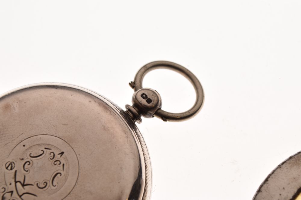 Welsh Interest - Victorian silver-cased open-face pocket watch, R. Moretti, Cardiff, white Roman - Image 4 of 9