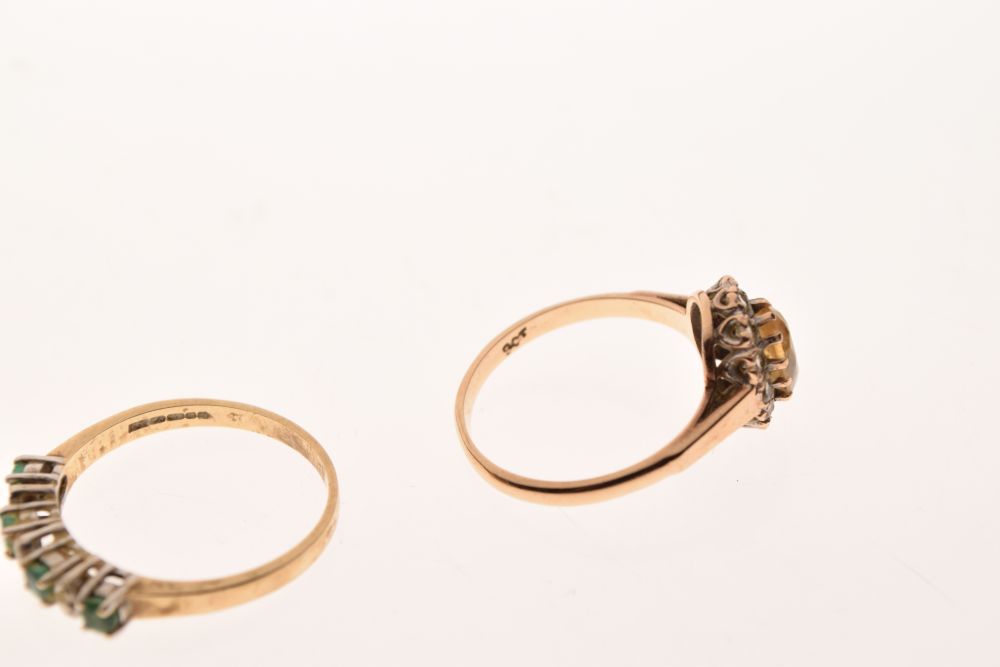 Two 9ct gold dress rings, together with a third yellow metal ring stamped 9ct, 6.8g gross approx (3) - Image 8 of 8