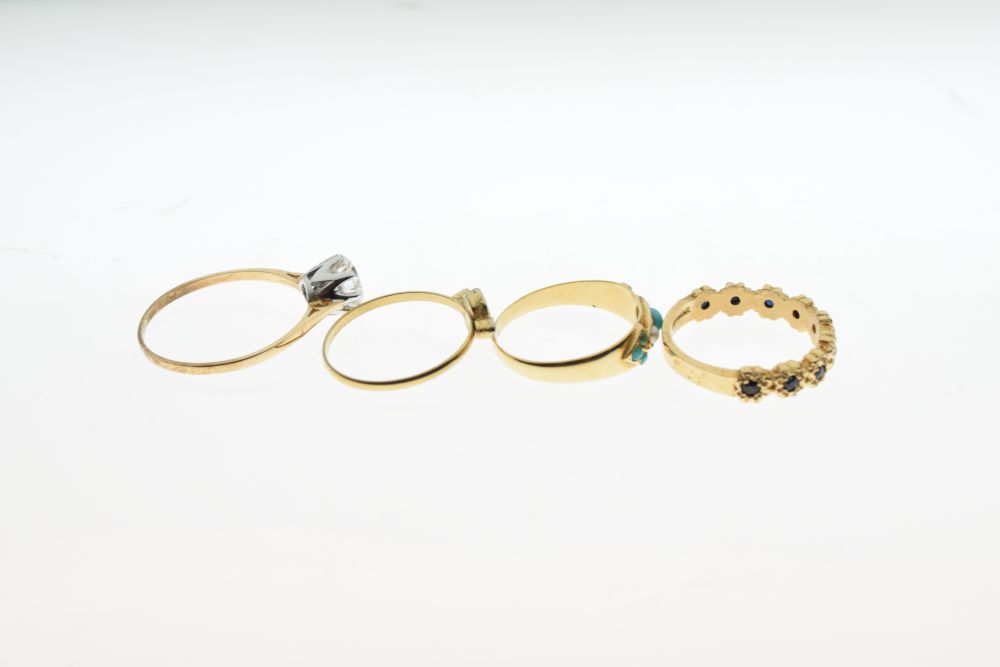 Four various 9ct gold and yellow metal dress rings (two marked 9ct), 8.6g gross approx (4) - Image 5 of 6