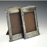 Pair of George VI silver easel picture frames of architectural design, Birmingham 1942, 21.5cm