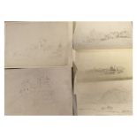 Five pencil drawings attributed to Francis Danby and Samuel Jackson Condition: Some bending due to