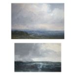 John Foulger (Modern) - Two oil paintings, 'Stormy Sea (off Whitby)', signed lower right,