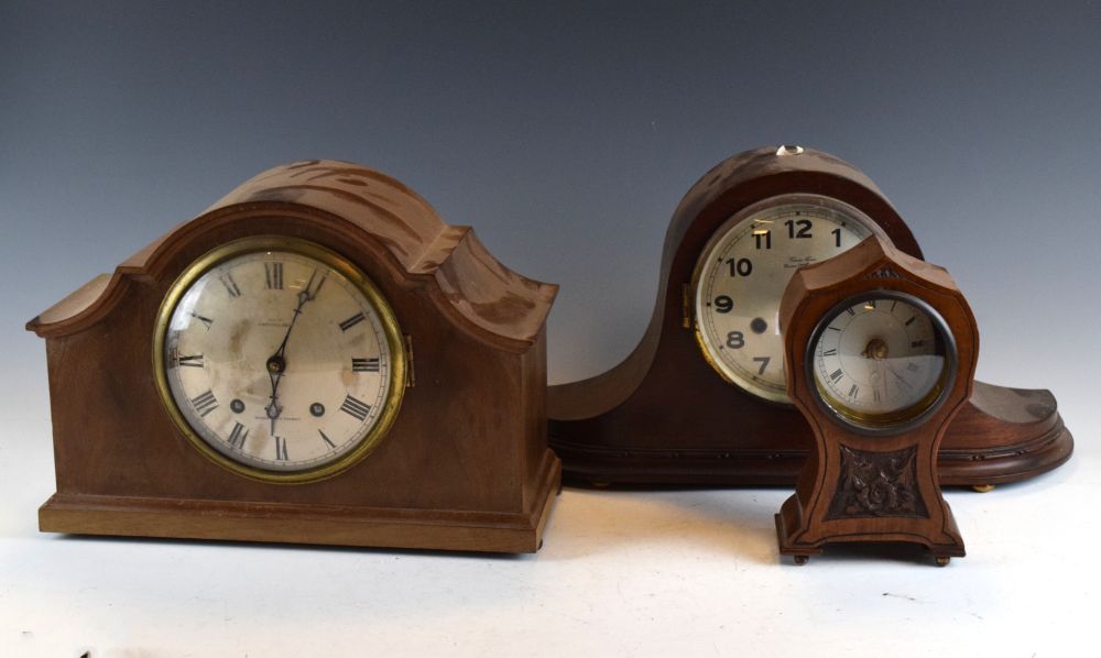 Three mantel clocks Condition: Movement on one appears replaced, glass has been pushed in, Nelson'