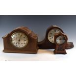 Three mantel clocks Condition: Movement on one appears replaced, glass has been pushed in, Nelson'