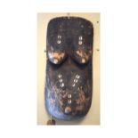 Ethnographica - African fertility mask, probably Makonde, Tanzania of realistic form inset with