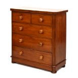 Victorian mahogany chest of drawers, 97cm x 36cm x 101cm high Condition: General overall fading,