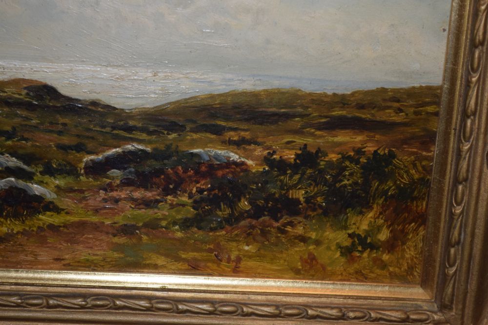 Benjamin Williams Leader (1831-1923) - Oil on panel - Coastal moorland, signed lower left, 22.5cm - Image 4 of 6