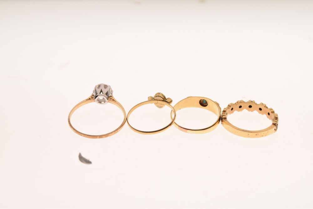 Four various 9ct gold and yellow metal dress rings (two marked 9ct), 8.6g gross approx (4) - Image 4 of 6