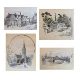 Frederick George Lewin (1861-1933) - Four watercolour studies - Bristol Interest - 'Avonmouth