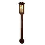 Comitti - Reproduction mahogany cased stick barometer, with engraved silvered register plate reading