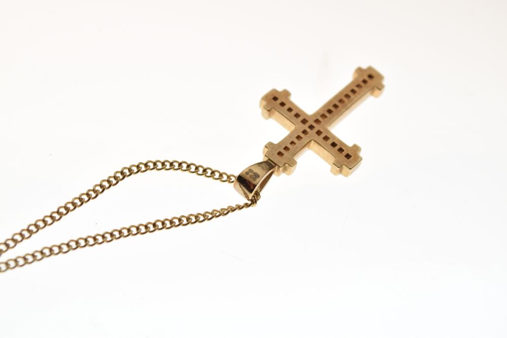 Royal Mint 9ct gold Celebration Cross, 'set with guaranteed quarter carat of diamonds', with fine - Image 5 of 7