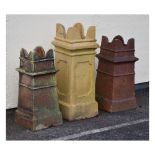 Three late Victorian chimney pots, tallest measuring 88cm Condition: The largest pot shows signs