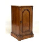 Victorian mahogany and burr walnut pedestal cabinet, the interior fitted with single shelf, 43cm x