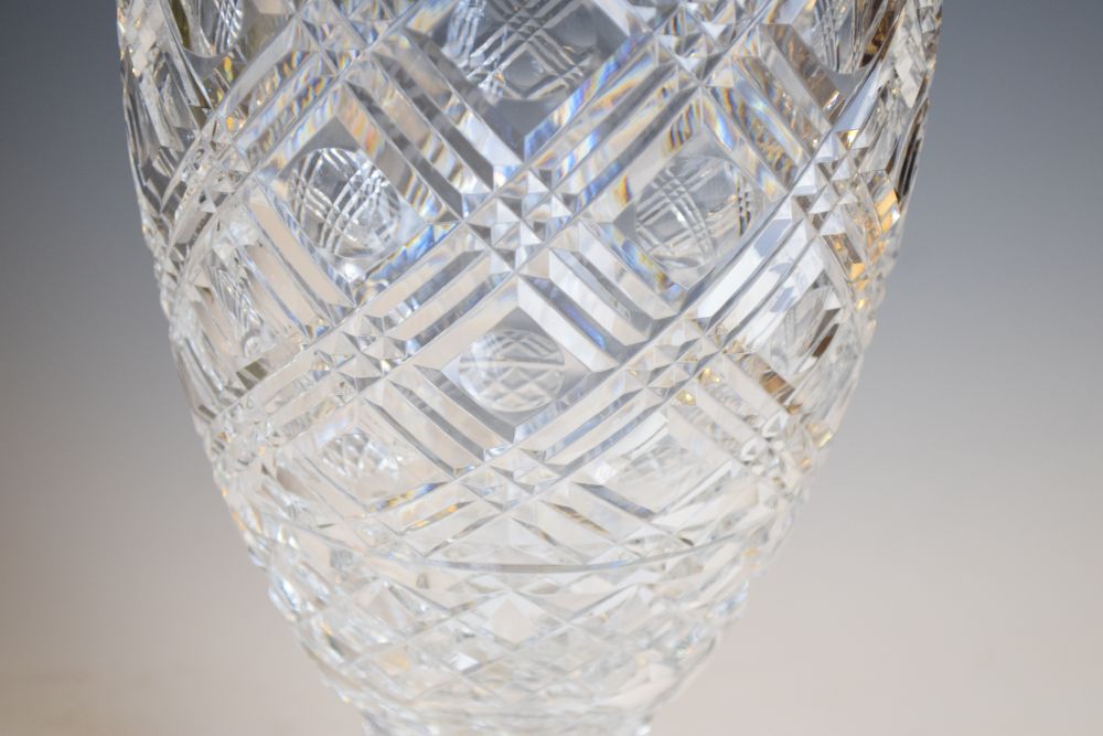 Waterford crystal cut glass vase, etched mark to base, 34cm high Condition: **Due to current - Image 5 of 6