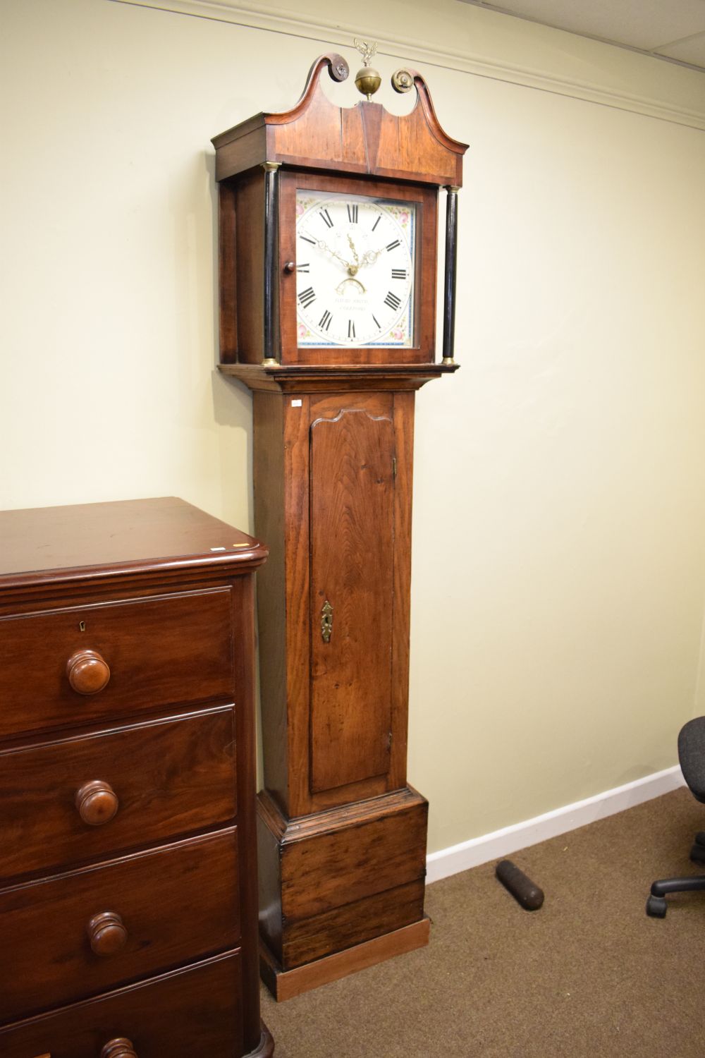 Early 19th Century oak and mahogany cased 30-hour painted dial longcase clock, David Smith, - Image 3 of 9
