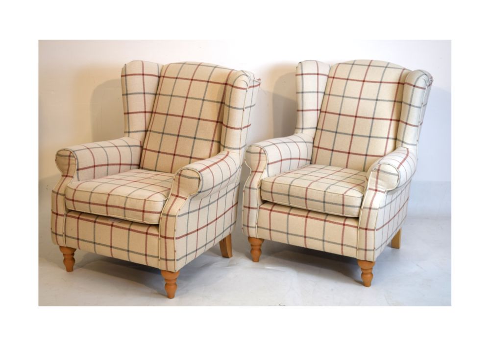 Two Next wing back armchairs Condition: Would benefit from a light clean - **Due to current lockdown