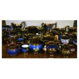 Large selection of mainly Victorian copper lustre pottery jugs etc Condition: Large group lot,