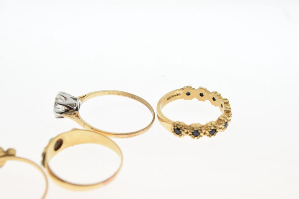 Four various 9ct gold and yellow metal dress rings (two marked 9ct), 8.6g gross approx (4) - Image 6 of 6