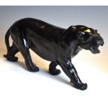 African carved stone figure of a panther, inscribed Ngoni verso, 35cm long Condition: Chip to