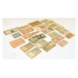 Bank Notes - Collection of bank notes to include Malaya 1941 10 cents and 1 cent, Ceylon 1942 1