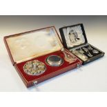 Two silver-plated Communion sets, both cased Condition: Light scratches in places. **Due to