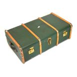 Mid 20th Century cabin trunk, 93cm wide Condition: No key, some surface scratches and marks, the