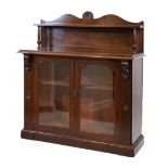 Victorian mahogany chiffonier, 104cm x 45cm x 115cm high Condition: Top of cabinet has large crack