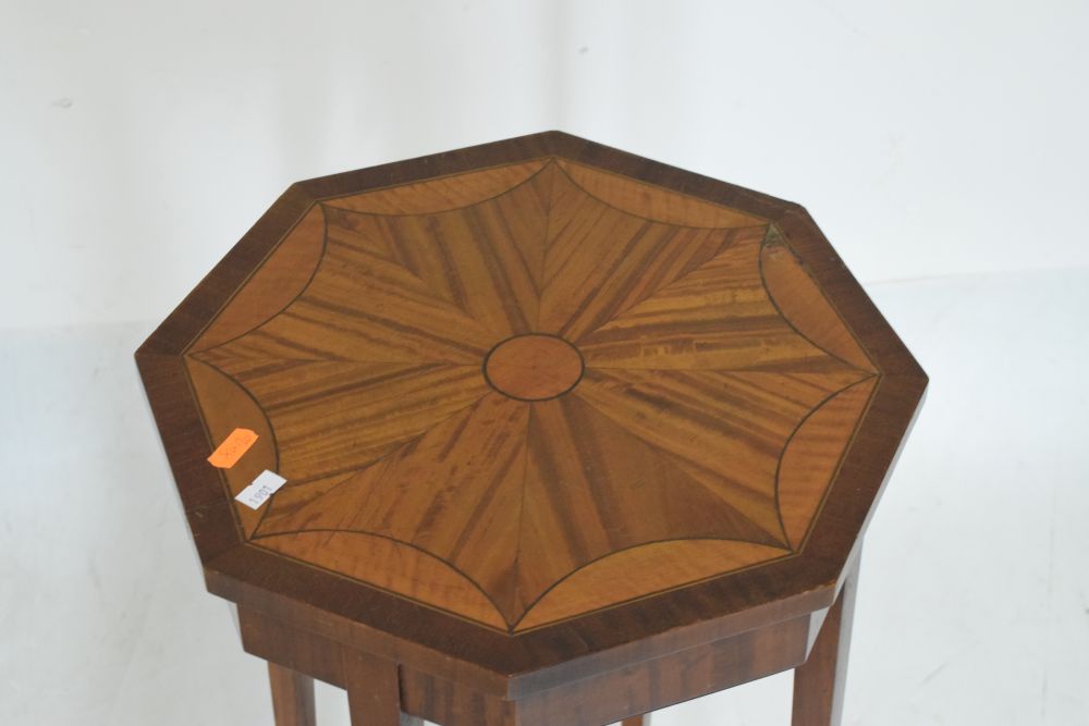 Edwardian satinwood occasional table or stand, 35cm diameter x 70cm high Condition: Losses to veneer - Image 2 of 4