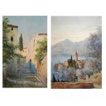 Continental School - Early 20th Century - Watercolour - North Italian lake scene, unsigned, 35,5cm x