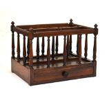 Victorian rosewood canterbury, 45cm x 34cm x 33cm Condition: Lacks supports, proud dowl pegs
