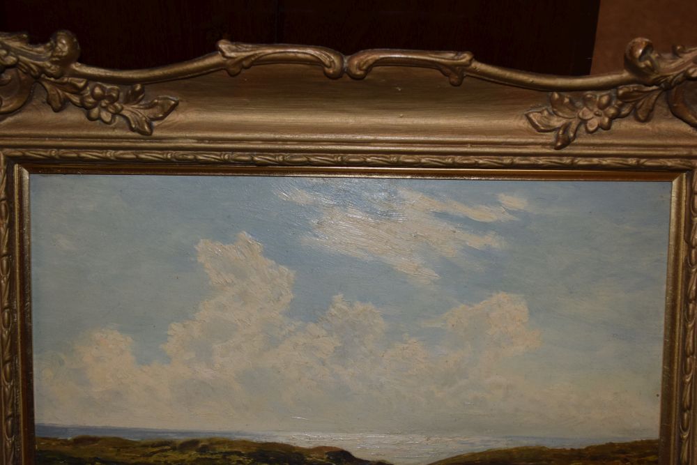 Benjamin Williams Leader (1831-1923) - Oil on panel - Coastal moorland, signed lower left, 22.5cm - Image 5 of 6