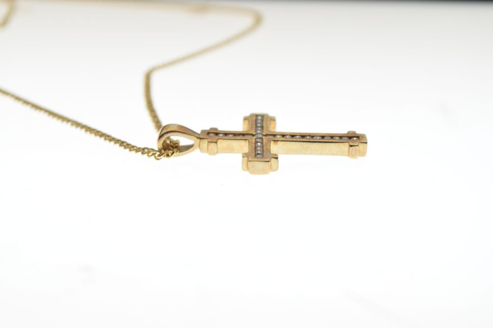 Royal Mint 9ct gold Celebration Cross, 'set with guaranteed quarter carat of diamonds', with fine - Image 3 of 7