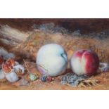 Late 19th/early 20th Century watercolour and body colour on card - Still life with fruit, 15cm x